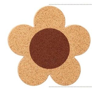 Set of 2 Flower Shaped Cork Coaster